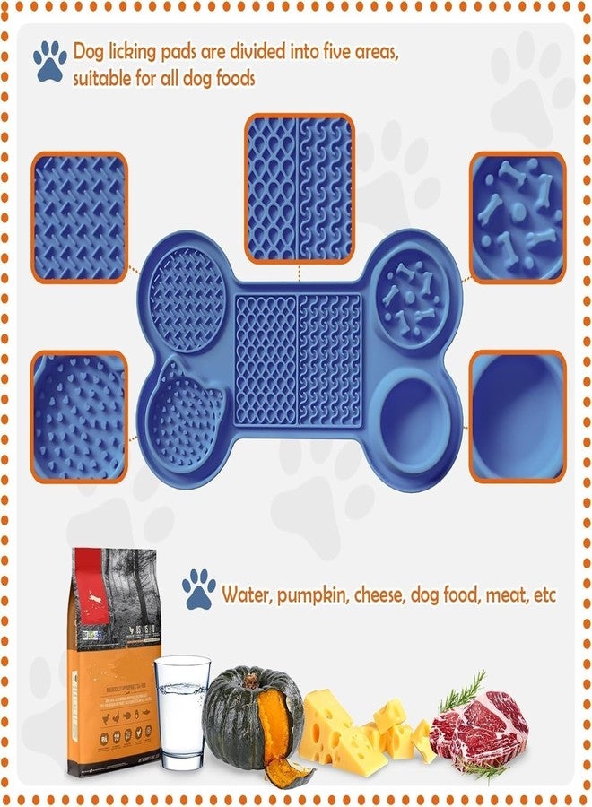 Shrux 6 in 1 Pet Feeding Mat for Cats and Dogs | Non-Toxic Food Grade Material Soft Rubber Feeding and Licking mat with Non-Slip Suction Base Bottom | Pet Slow Feeder with Water Bowl - Image 2